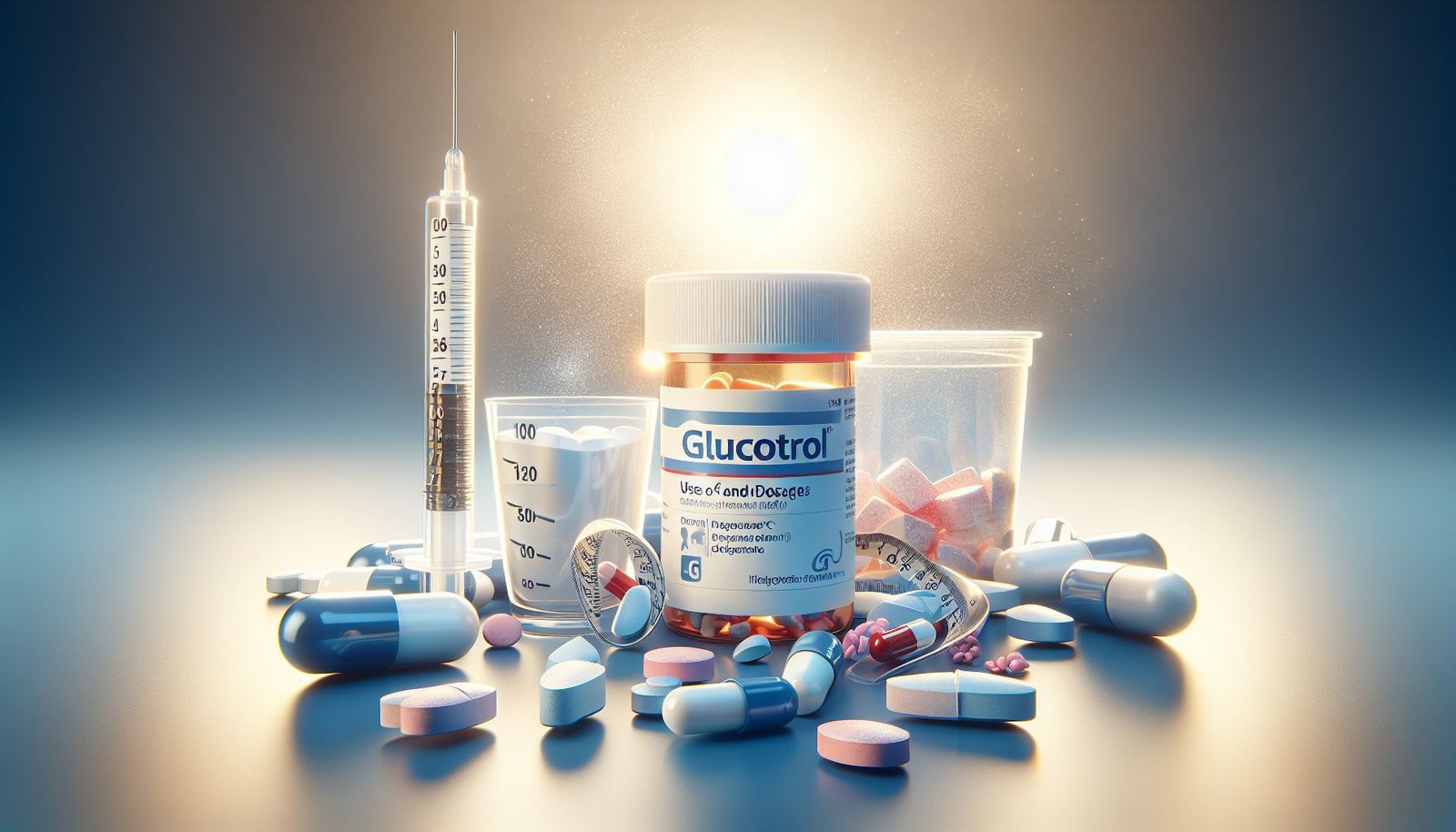 Image of Glucotrol medication with a stethoscope